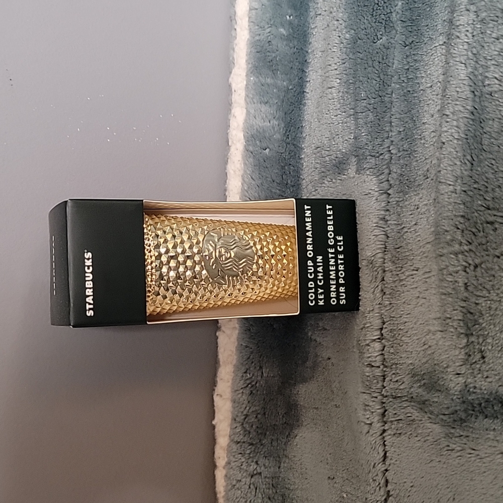 Starbucks gold cup ornament key chain